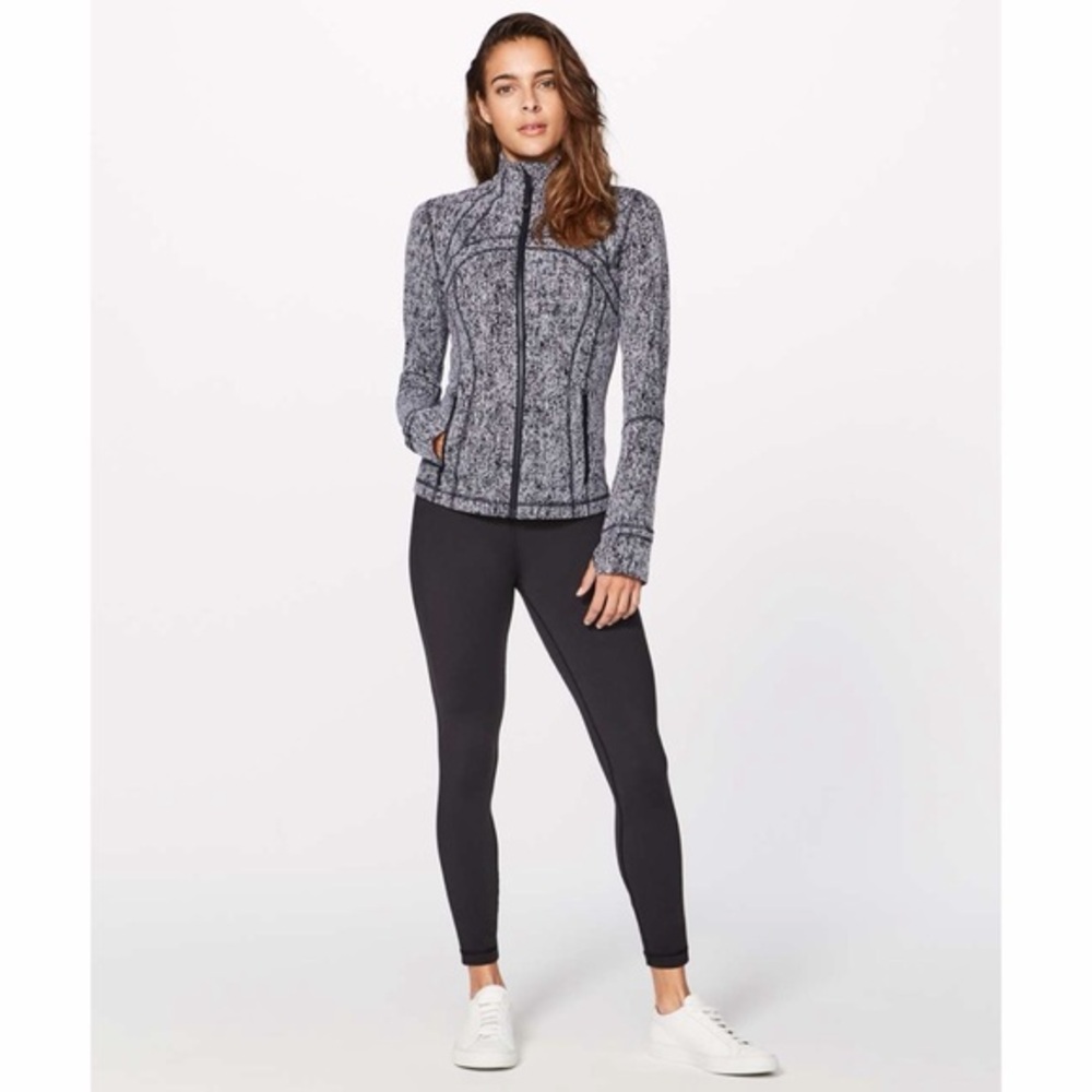 Lululemon Define Jacket Luon Irregular Denim Twill Black White Size 10